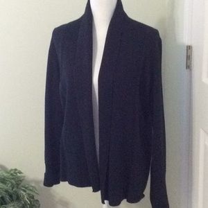 Van Heusen L/S black open front sweater size small